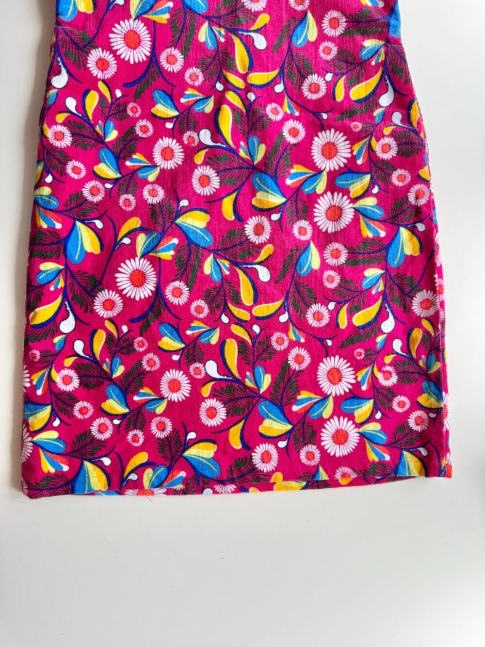 LUCY & YAK Freyja Pink Floral Cotton Corduroy Dungaree Pinafore Dress, Size S - Picture 7 of 10